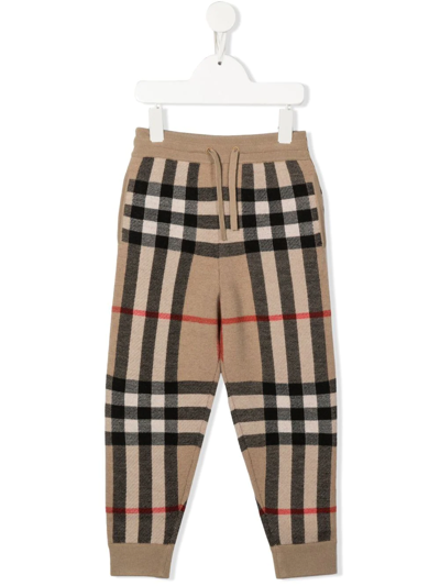 Burberry Kids' Vintage Check Wool-blend Sweatpants In Neutrals