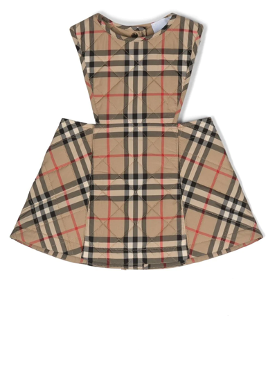 Burberry Babies' Vintage Check Pinafore Dress In Brown