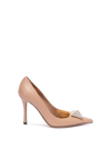 Valentino One Stud 100mm Crystal-embellished Pumps In Beige
