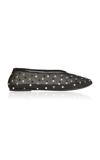 Khaite Marcy Crystal-embellished Mesh Ballet Flats In Black