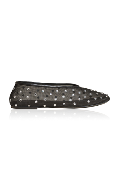 Khaite Marcy Crystal-embellished Mesh Flats In Black