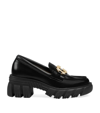 GUCCI LEATHER INTERLOCKING G LOAFERS