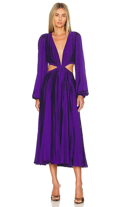 Rococo Sand Cassi Long Sleeve Midi Dress In Purple