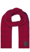 By Far Jacquard Grid Scarf In Ruby