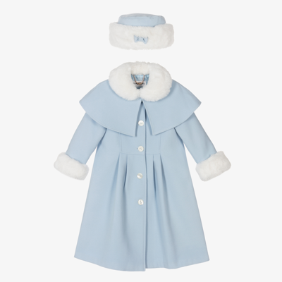 Sarah Louise Kids' Girls Pale Blue Coat Set