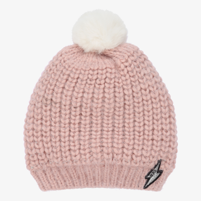 Ikks Babies' Girls Pink Knitted Pom-pom Hat