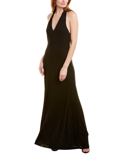 Halston Ulla Stretch-jersey Halterneck Gown In Black