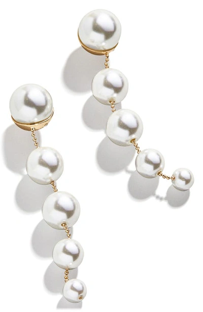 Baublebar Sheri Imitation Pearl Linear Drop Earrings In White