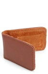 Royce New York Personalized Money Clip Card Case In Tan- Deboss