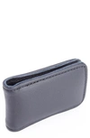 Royce New York Personalized Money Clip Card Case In Navy Blue- Silver Foil