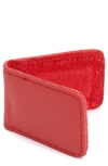 Royce New York Personalized Money Clip Card Case In Red- Deboss