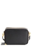 Royce New York Personalized Leather Crossbody Camera Bag In Black- Gold Foil