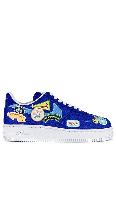 Nike Air Force 1 Low '07 Prm "los Angeles Patched Up" Sneakers In Racer Blue & University Blue