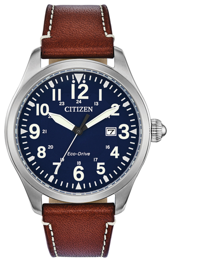 Citizen Eco-drive Garrison Weekender Watch, 42mm In Blue/brown