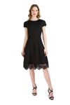 Donna Ricco Tulip Sleeve Fit And Flare Dress In Black