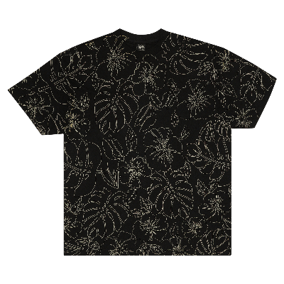 Pre-owned Stussy Gear Hawaiian Flower Tee 'black/gold'