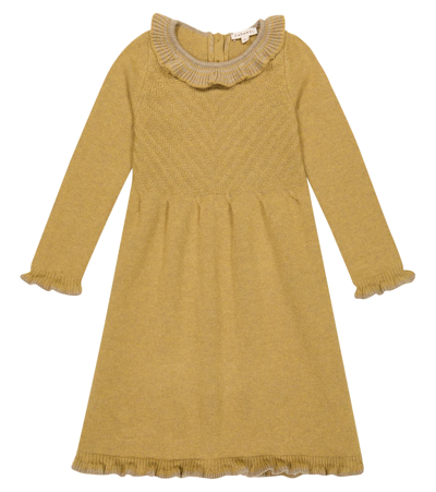 Caramel Kids' Amberley Wool-blend Dress In Sand