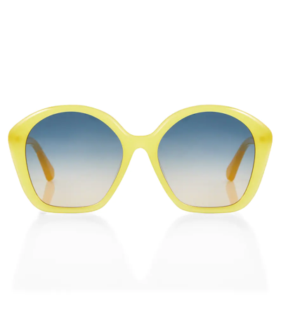 Chloé Kids' Round Sunglasses In Yellow-yellow-green