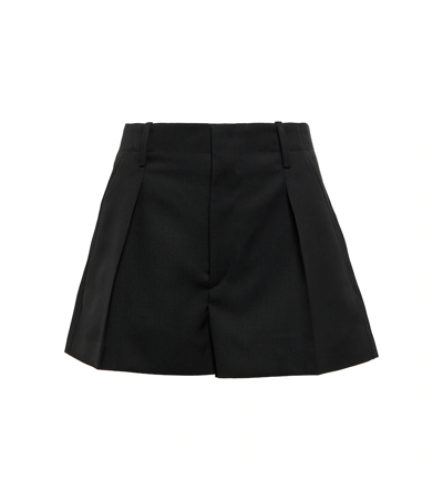 Isabel Marant Locea Wool Twill Shorts In 01bk Black