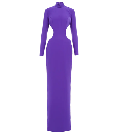 Monot High-neck Backless Woven Maxi Dress In Purple