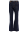 Joseph Duke Flared Cropped Stretch-cotton Jeans In Indigo