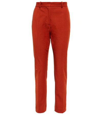 Joseph Coleman Mid-rise Slim Trousers In Cinnamon