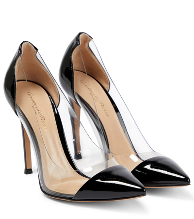 Gianvito Rossi Black Patent Plexi 105 Heels