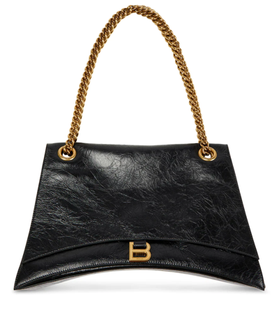Balenciaga Crush Large Chain Shoulder Bag In Black