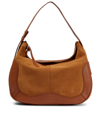 See By Chloé Hana Suede And Textured-leather Shoulder Bag In Brown