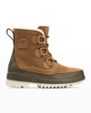 Sorel Torino Ii Parc Shearling Velvet Tan Olive Green Waterproof Boots In Velvet Tan Olive