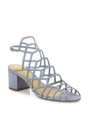 SCHUTZ Bollie Suede Caged Block Heel Sandals