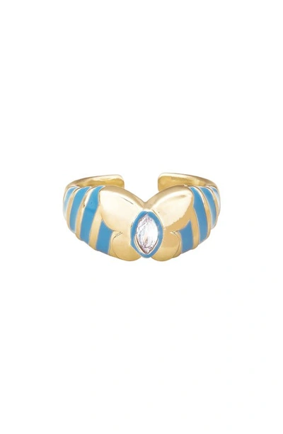 Ettika Butterfly Enamel Ring In Gold