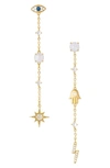 Ettika Celestial Chain Dangle Drop Earrings In Gold