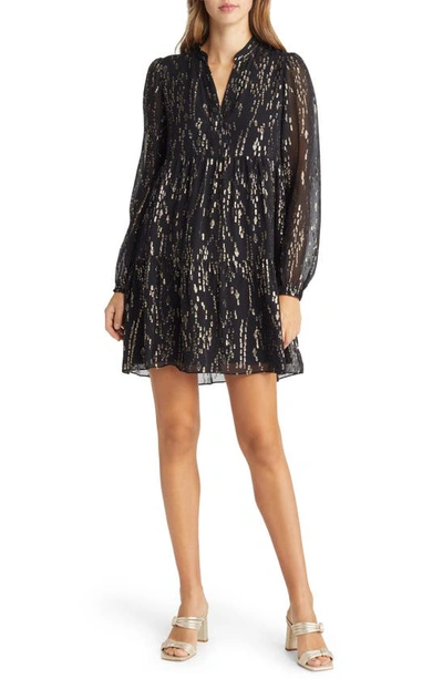 Lilly Pulitzer Winona Long Sleeve Silk Blend Dress In Black | ModeSens