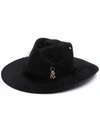 Ruslan Baginskiy Pierced Felt Fedora Hat In Black