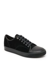 LANVIN Classic Suede & Leather Tonal Sneakers