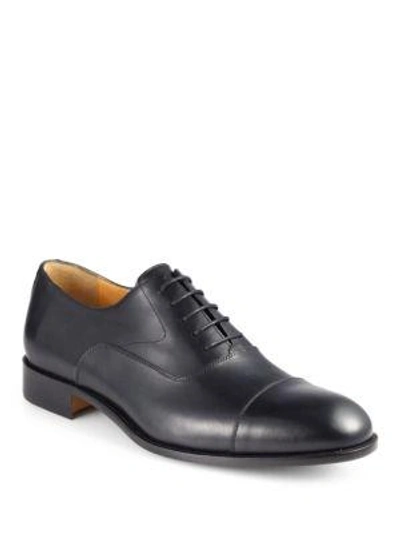 Saks Fifth Avenue Men's Collection Tyler Leather Cap Toe Oxfords In Black