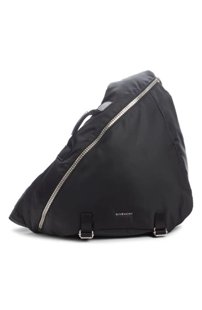 Givenchy Large G-zip Triangle Sling Backpack In Black
