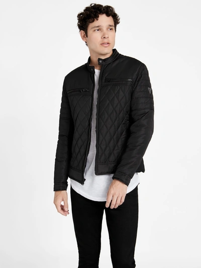 Guess Factory Eco Stacks Moto Jacket In Black