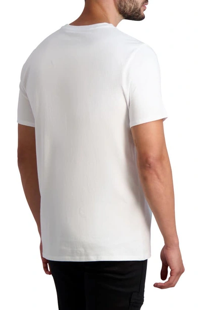 Karl Lagerfeld Textured Logo Cotton T-shirt In Blue