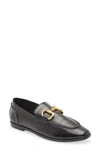 Jeffrey Campbell Velviteen Bit Loafer In Black Croc Gold