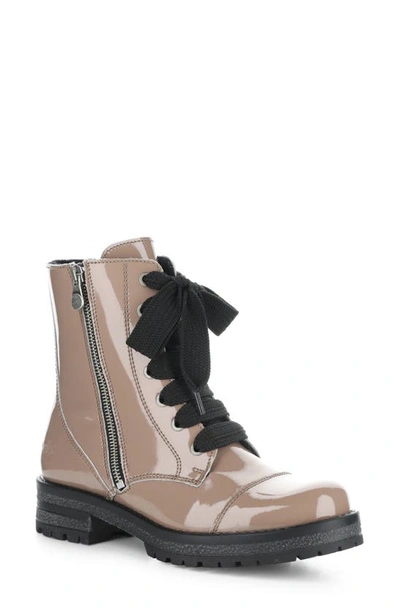 Bos. & Co. Paulie Waterproof Lace-up Bootie In Cappuccino Patent
