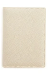 Royce New York Personalized Leather Vaccine Card Holder In Taupe - Silver Foil