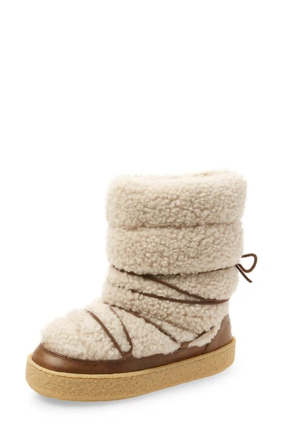 Isabel Marant Zimlee Shearling And Leather Ankle Boots In White