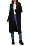 Vince Camuto Longline Cozy Cardigan In Rich Black