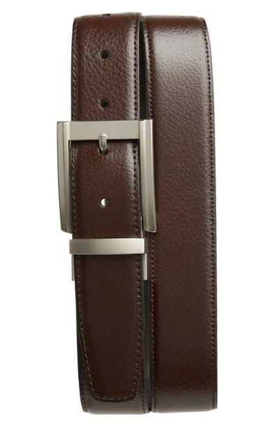Boconi Reversible Leather Belt In Brown To Black