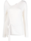 Tom Ford Cut-out Detail Asymmetric-neck Jumper In Aw003 Chalk