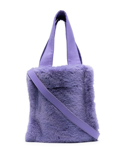 Stand Studio Lucille Shearling-style Tote Bag In Purple