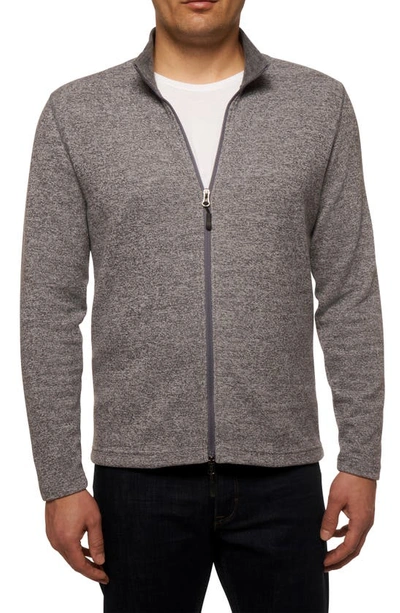 Robert Graham Baldini Double-knit Zip-up Top In Grey