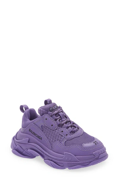 Balenciaga Kids' Triple S Sneaker In Purple Black